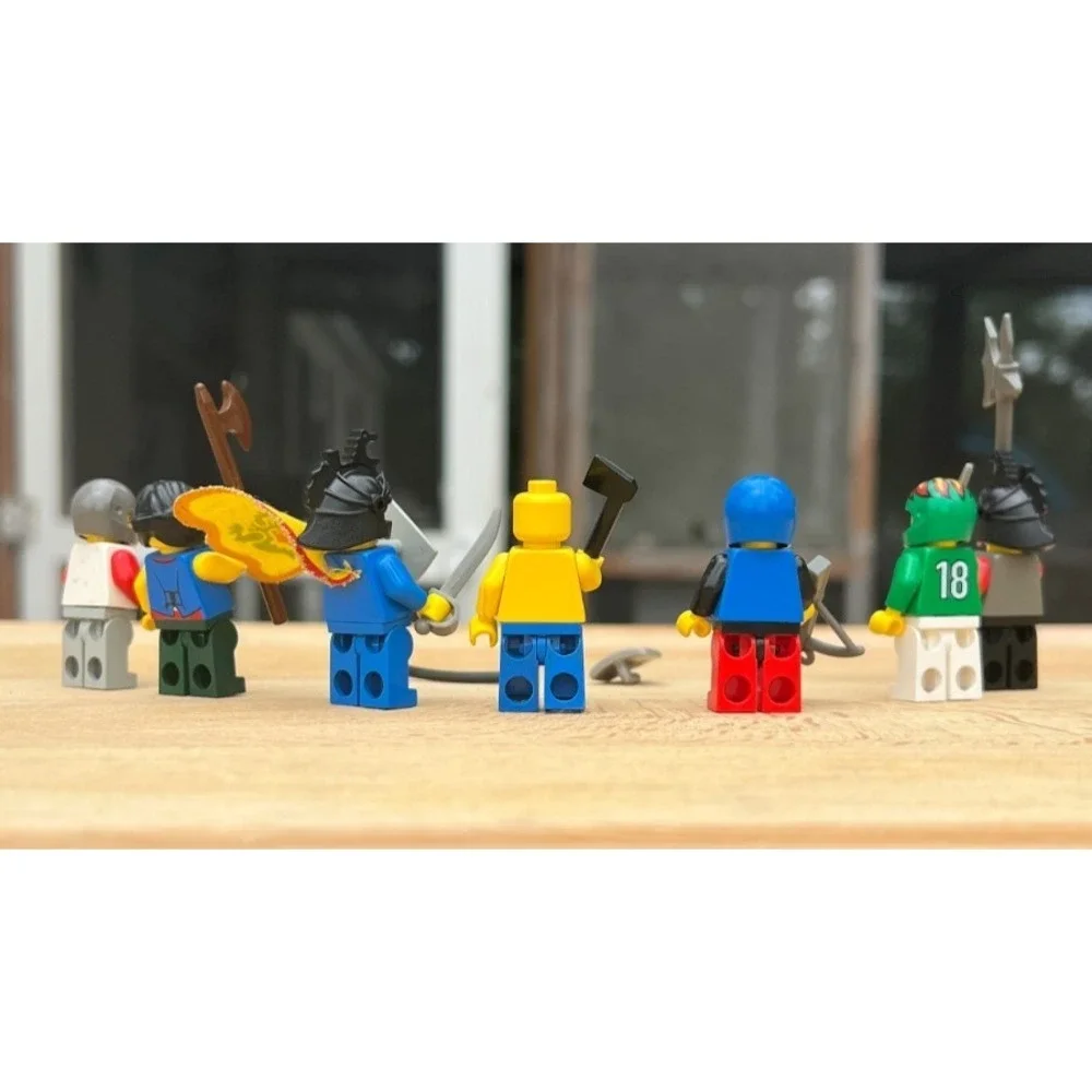 Lot of 7 LEGO Minifigures Castle Knights Sports Flag Shield Mix Vintage